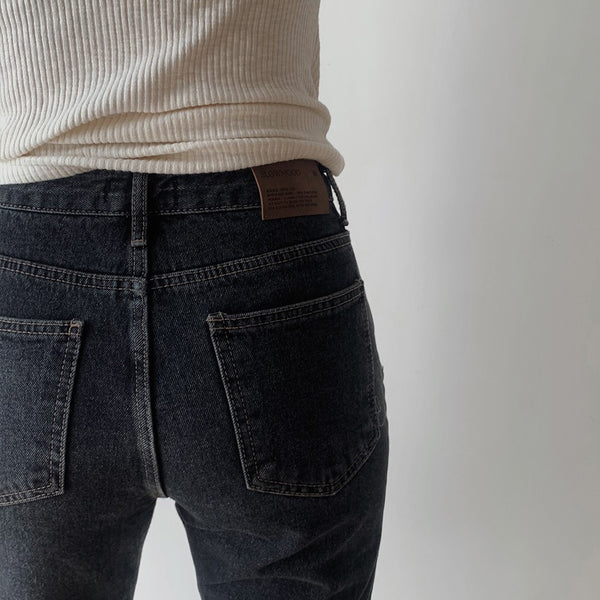 [SLOWAND] #SLOWMADE Dark Filter Semi-boot Cut Dark Blue Denim Pants