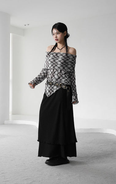 [BINARY01] Withy Layered Long Skirt