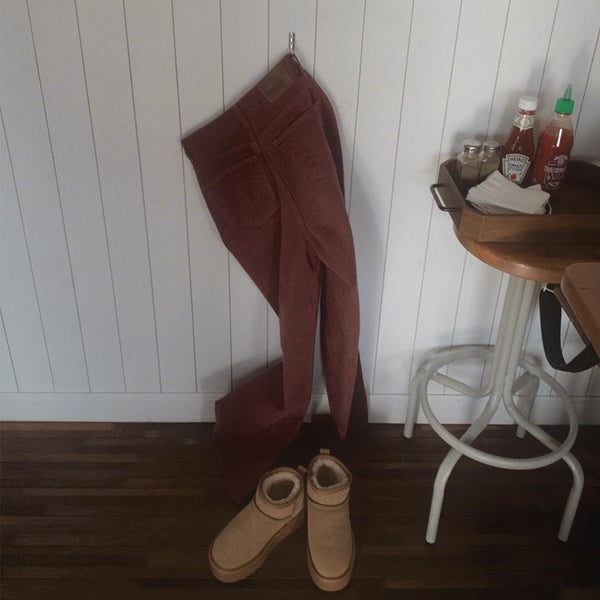 [SLOWAND] # SLOWMADE Today Deep Mute Pink Brushed Denim Pants