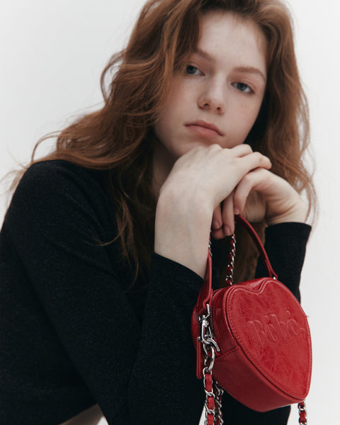 [NOIRNINE] Bébé Heart Chain Mini Bag (RED)