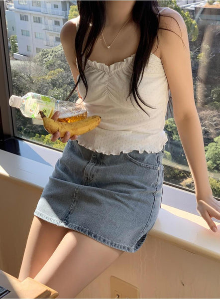 [98°C] Lauv Gracie Denim Mini Skirt