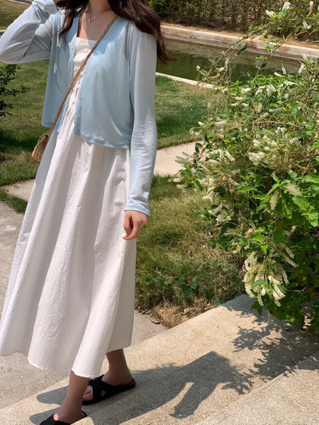 [PETER AND WENDY] Rainy Button Tank Top Long Dress