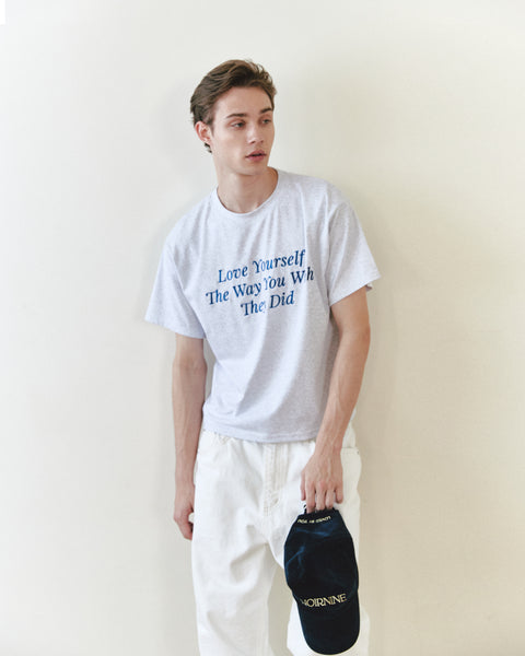 [NOIRNINE] UNISEX Love Yourself T-shirts (MELANGE GREY)