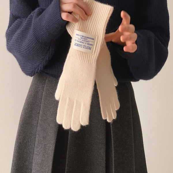 [SLOWAND] French Label Cash Finger Hole Gloves (9 Colours)