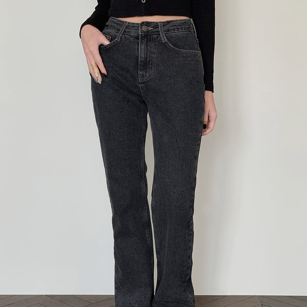 [SLOWAND] #SLOWMADE Dark Filter Semi-boot Cut Dark Blue Denim Pants