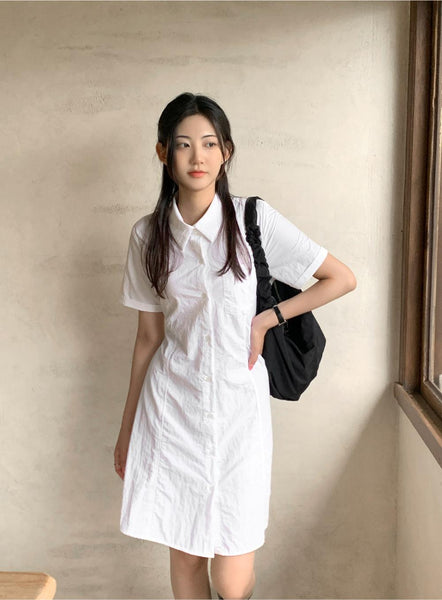 [98°C] Dover Nylon Line Shirt Dress (3 Color)