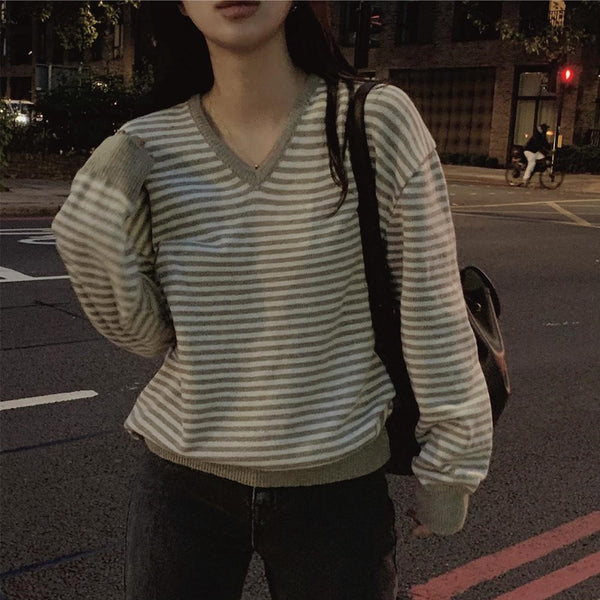 [SLOWAND] #SLOWMADE Mills Striped Sweatshirt Knit (2 Colors)