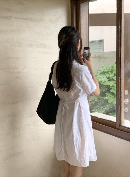 [98°C] Dover Nylon Line Shirt Dress (3 Color)