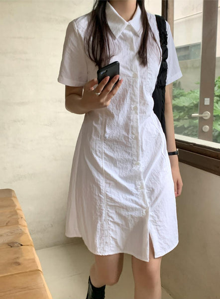 [98°C] Dover Nylon Line Shirt Dress (3 Color)