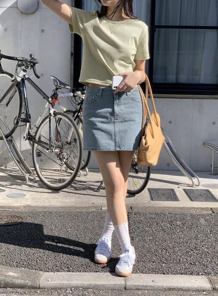 [98°C] Lauv Gracie Denim Mini Skirt