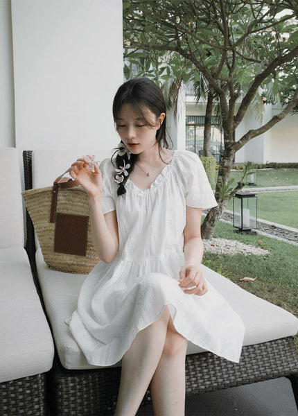 [SLOWAND] # SLOWMADE Heath Cotton Lace Dress (2 Colors)