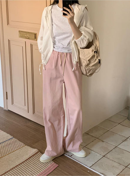 [98°C] Rice Cotton Banding Wide Pants (4 Colors)