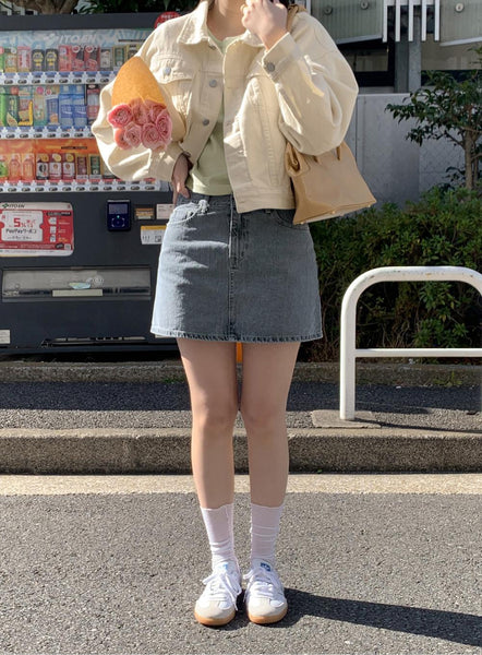 [98°C] Lauv Gracie Denim Mini Skirt