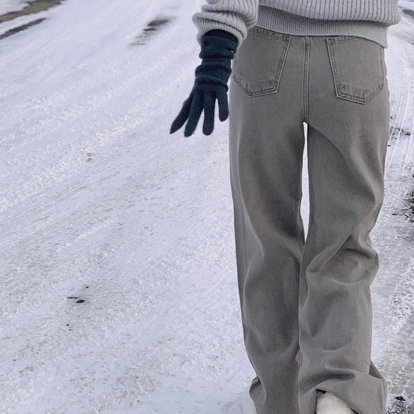 [SLOWAND] #SLOWMADE Soft Gray Straight Demin Pants