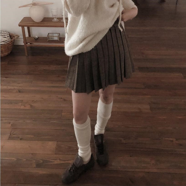 [SLOWAND] # SLOWMADE Herringbone Check Skirt (2 Colours)