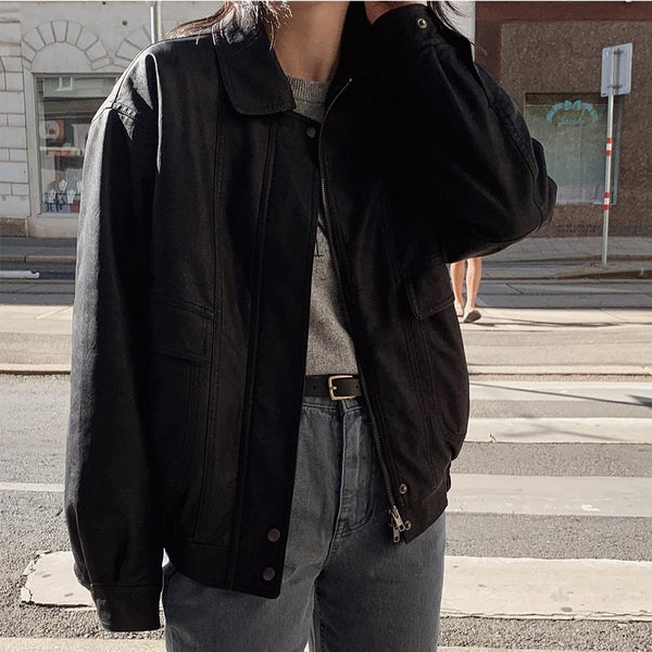 [SLOWAND] # SLOWMADE Matt Leather Padding Blouson (2 Colours)