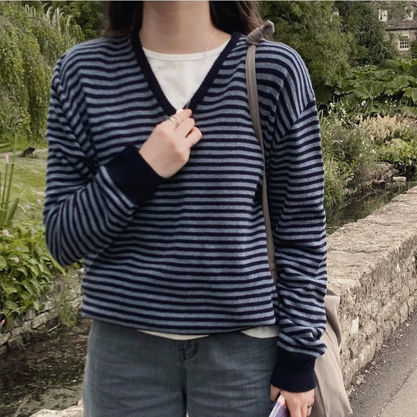 [SLOWAND] #SLOWMADE Mills Striped Sweatshirt Knit (2 Colors)