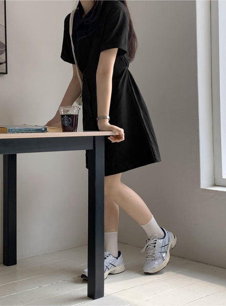 [98°C] Dover Nylon Line Shirt Dress (3 Color)