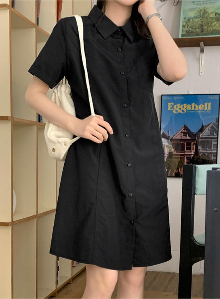 [98°C] Dover Nylon Line Shirt Dress (3 Color)