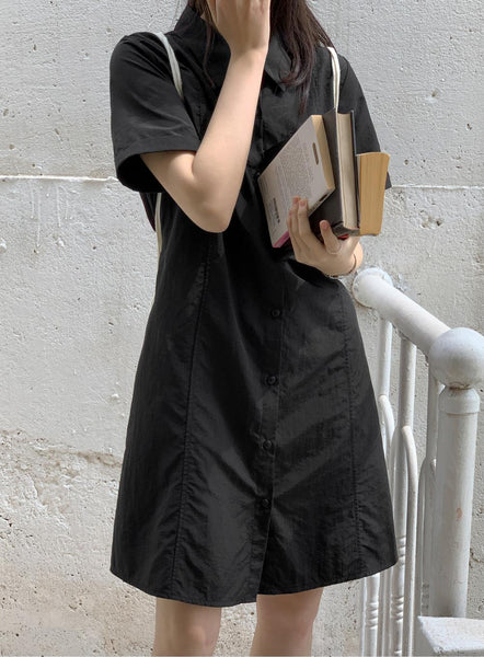 [98°C] Dover Nylon Line Shirt Dress (3 Color)