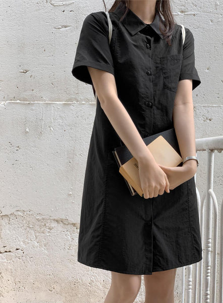 [98°C] Dover Nylon Line Shirt Dress (3 Color)