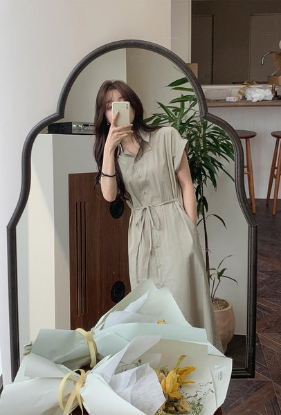 [SLOWAND] # SLOWMADE City Clean Fit Robe Shirt Dress (2 Colors)