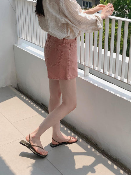 [SLOWAND] # SLOWMADE Summer Vintage Dyed Denim Short Pants (3 Colors)