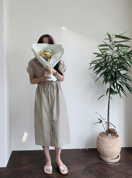 [SLOWAND] # SLOWMADE City Clean Fit Robe Shirt Dress (2 Colors)