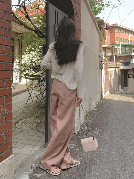 [SLOWAND] Nuts Wide Cotton Pants (4 Colors)