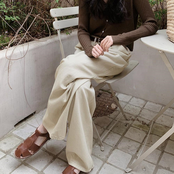 [SLOWAND] Nuts Wide Cotton Pants (4 Colors)