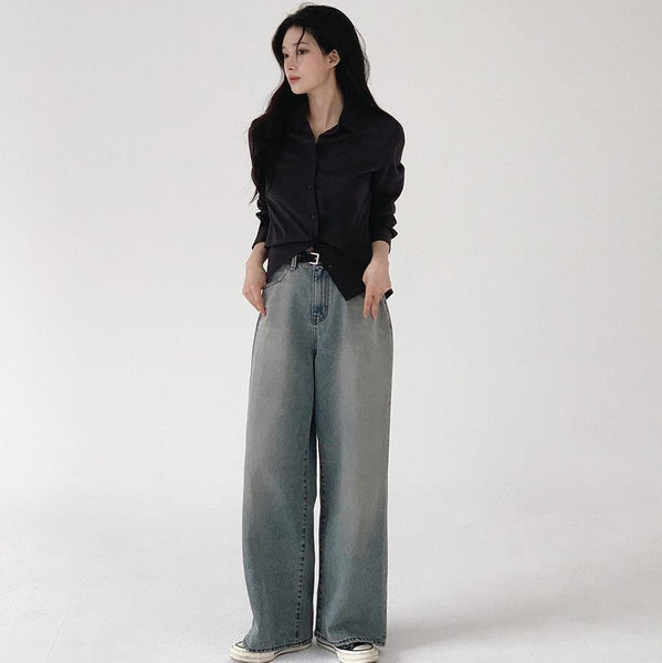 [SLOWAND] # SLOWMADE More Wide Vintage Denim Pants (4Colors)