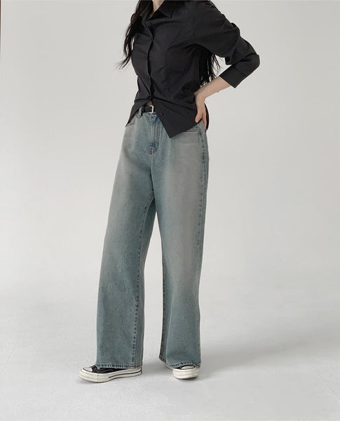 [SLOWAND] # SLOWMADE More Wide Vintage Denim Pants (4Colors)