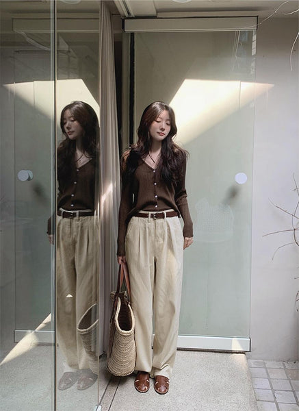 [SLOWAND] Nuts Wide Cotton Pants (4 Colors)