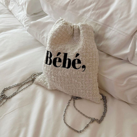 [NOIRNINE] Bébé Tweed Chain String Bag (3Colours) (PRE-ORDER)
