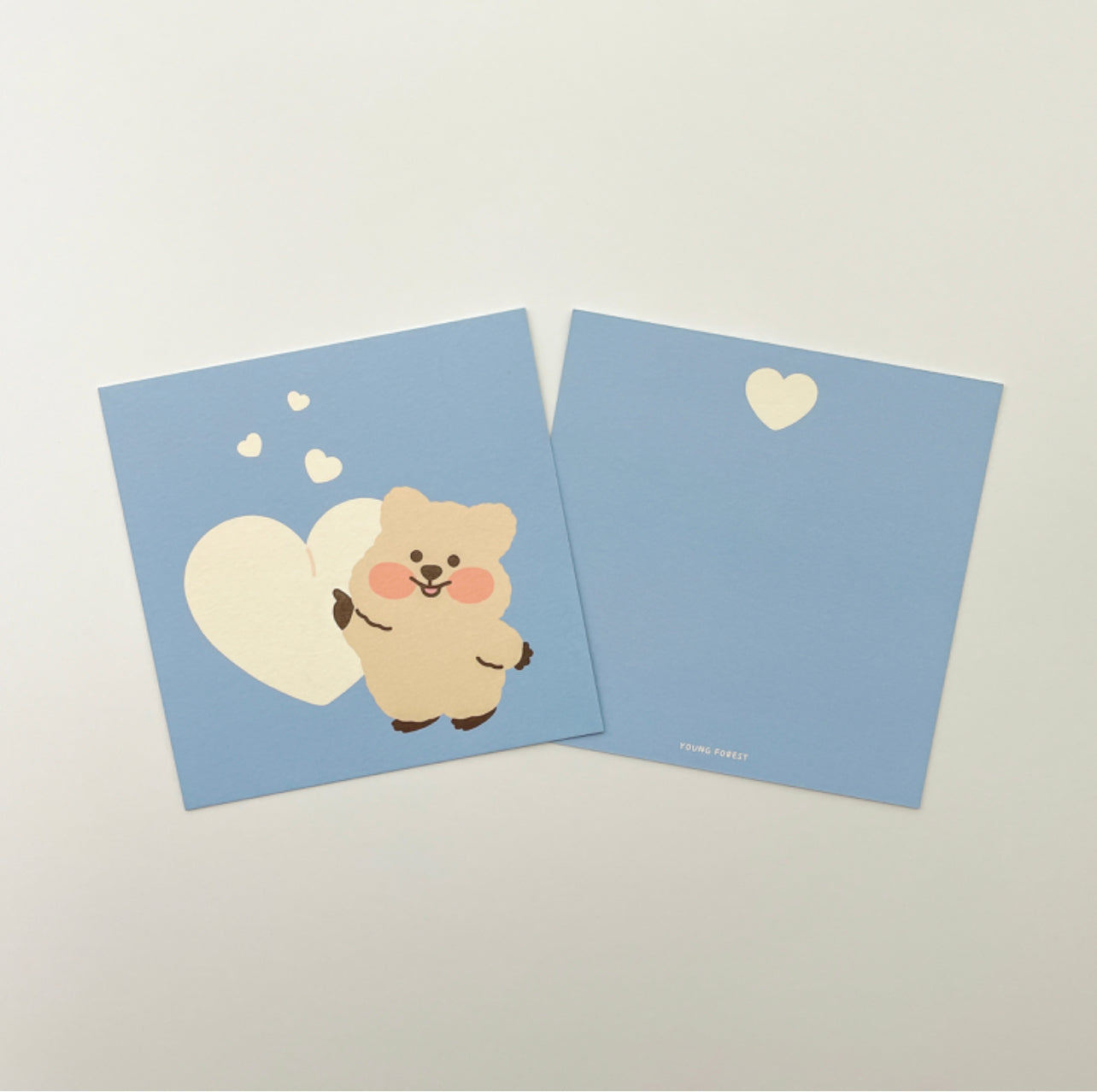 [YOUNG FOREST] Heart Baby Quokka Postcard (Skyblue)