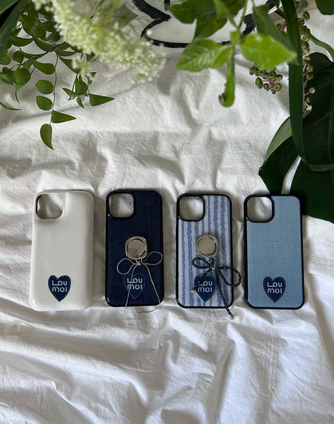 [Loumoi] Present Series DENIM LOVE / Blue Stripe Phone Case