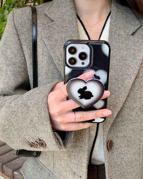 [your emotions] Bunny Black Epoxy Phone Case