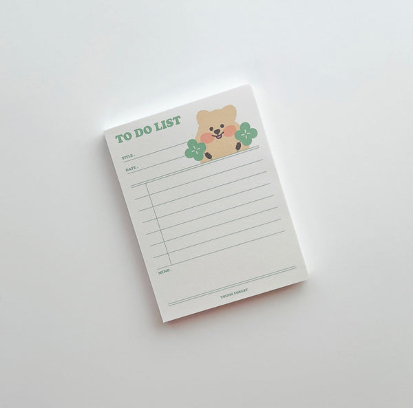 [YOUNG FOREST] Clover Baby Quokka To Do List Memopad