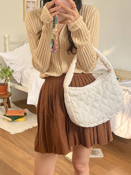 [ovuni] QUILTED HOBO BAG - SATIN IVORY