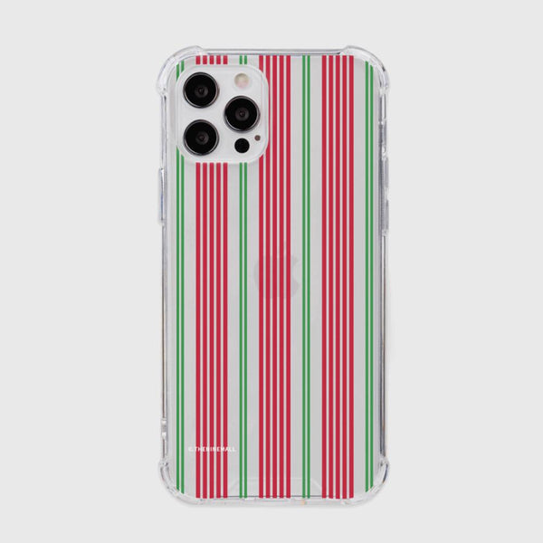 [THENINEMALL] Vintage Stripe Clear Phone Case (3 types)