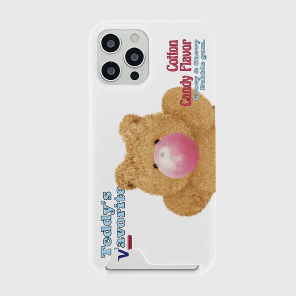 [THENINEMALL] Bubble Gum Teddy Gummy Hard Phone Case (2 types)