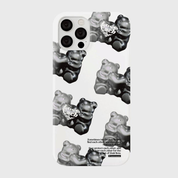 [THENINEMALL] 패턴 러브베어 Hard Phone Case (3 types)