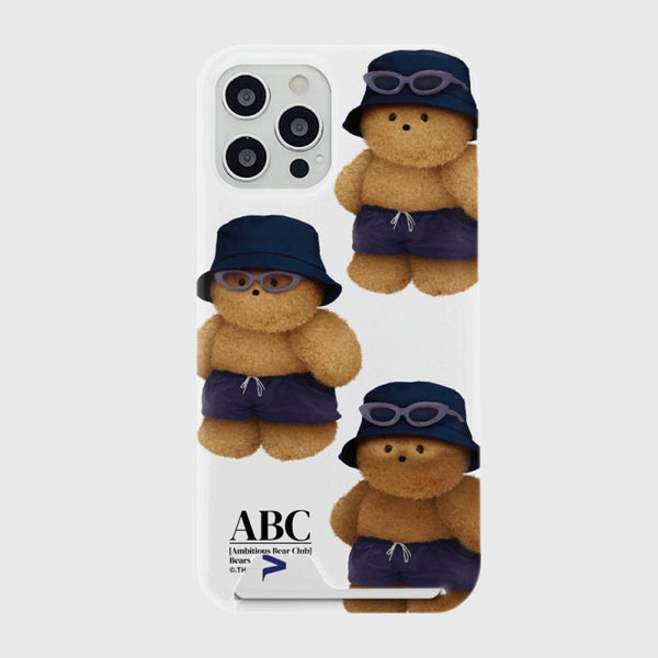 [THENINEMALL] 패턴 태닝 테디 Hard Phone Case (3 types)