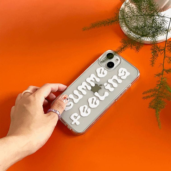 [Mademoment] Summer Feeling Lettering Design Clear Phone Case (4 Types)