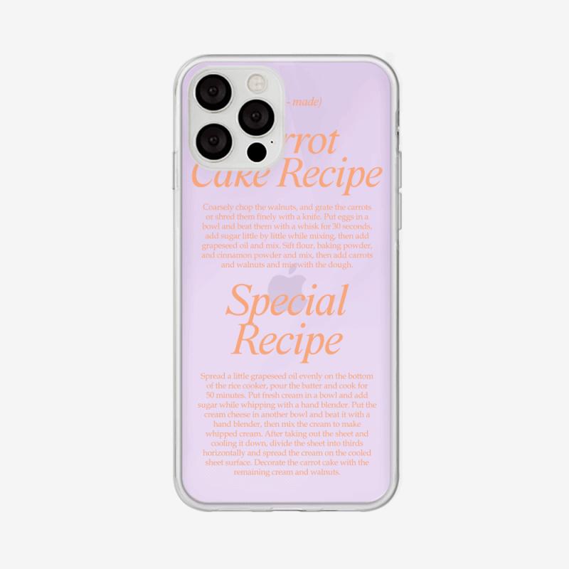 [Mademoment] Cake Recipe Lettering Design Glossy Mirror Phone Case