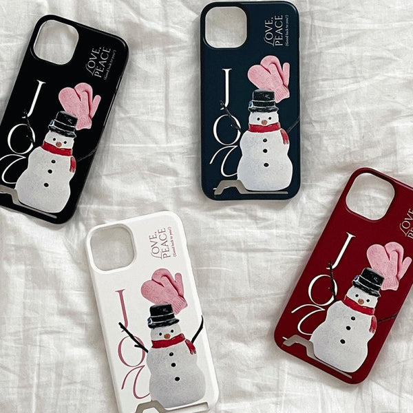 [Mademoment] Love and Joy Snowman Design Phone Case