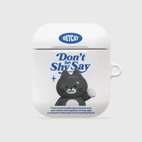 [THENINEMALL] Shy Hey Cat AirPods Hard Case