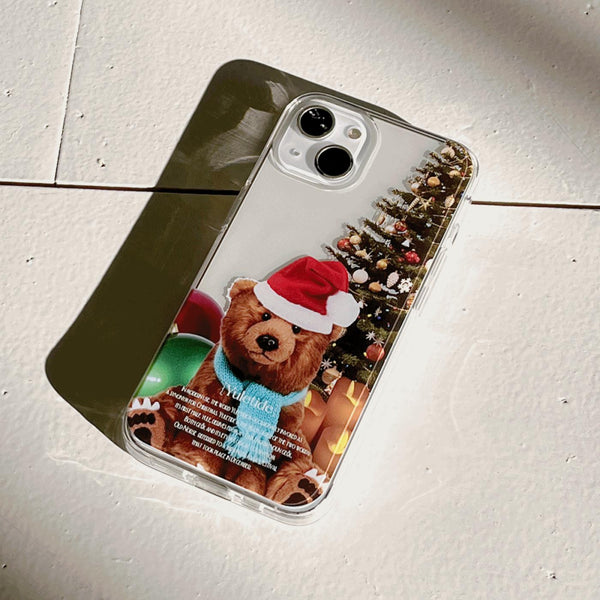 [Mademoment] Teddystmas Design Clear Phone Case (4 Types)