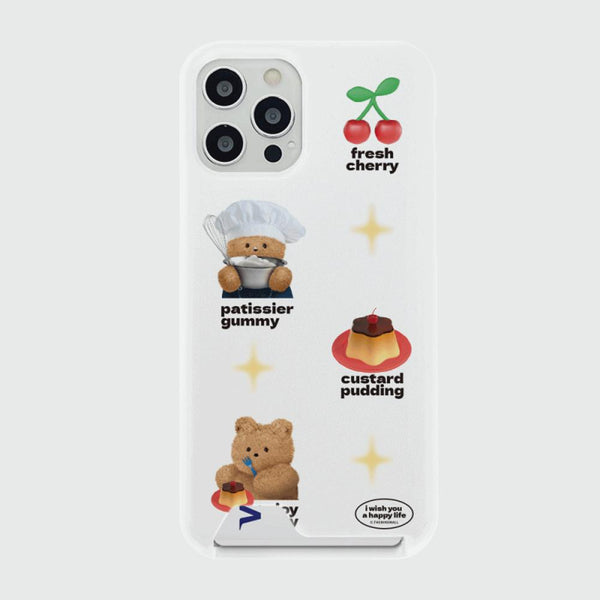 [THENINEMALL] Pattern Pudding Gummy Hard Phone Case (2 types)