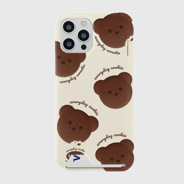 [THENINEMALL] 패턴 테디 쿠키 Hard Phone Case (3 types)